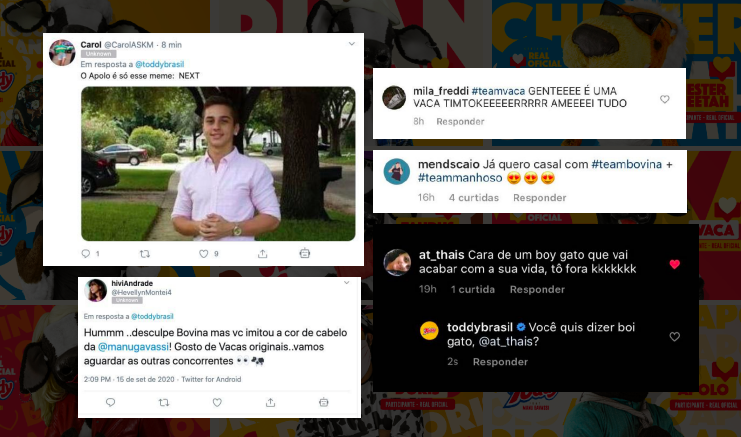 reação da comunidade · memes, replies e team-vaca
